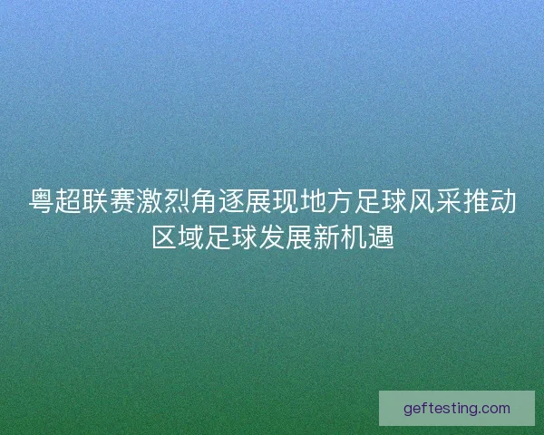 粤超联赛激烈角逐展现地方足球风采推动区域足球发展新机遇